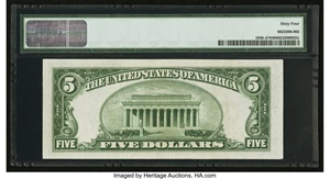 image for: Fr. 1958-A* $5 1934B Federal Reserve Note. PMG Choice Uncirculated 64....