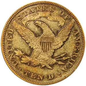 image for: $10 1872 PCGS AU55 EX SIMPSON/HALL
