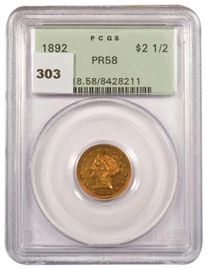 image for: $2.5 1892 PCGS PR58
