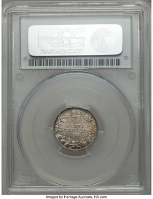 image for: George V 10 Cents 1911 MS64 PCGS