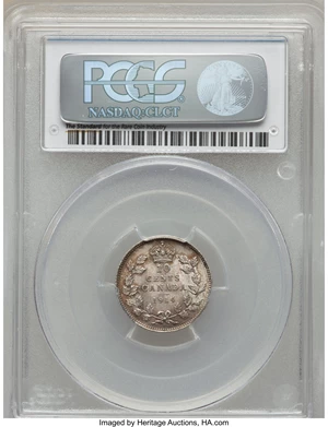 image for: George V 10 Cents 1914 MS62 PCGS