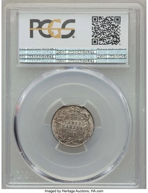 image for: George V 10 Cents 1911 MS63 PCGS