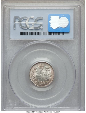 image for: George V 10 Cents 1914 MS64 PCGS