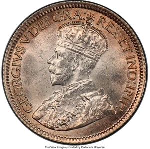 image for: George V 10 Cents 1913 UNC Detail (Cleaned) PCGS
