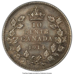 image for: George V 10 Cents 1914 MS63 PCGS