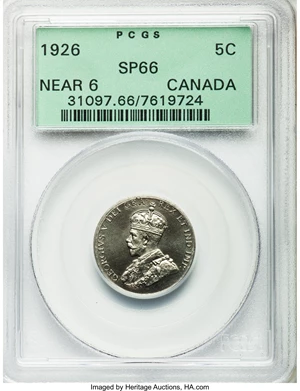 image for: George V "Near 6" Specimen 5 Cent 1926