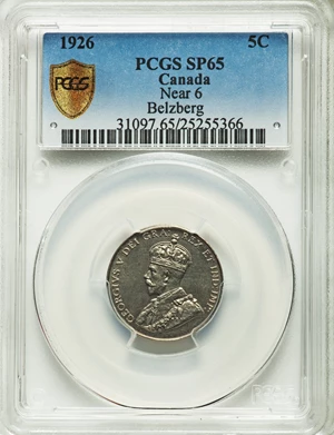 image for: George V "Near 6" Specimen 5 Cents 1926 SP65 PCGS