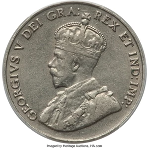 image for: George V "Near 6" 5 Cents 1926 AU50 PCGS