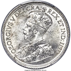 image for: George V "Dot" 25 Cents 1936 MS63 PCGS