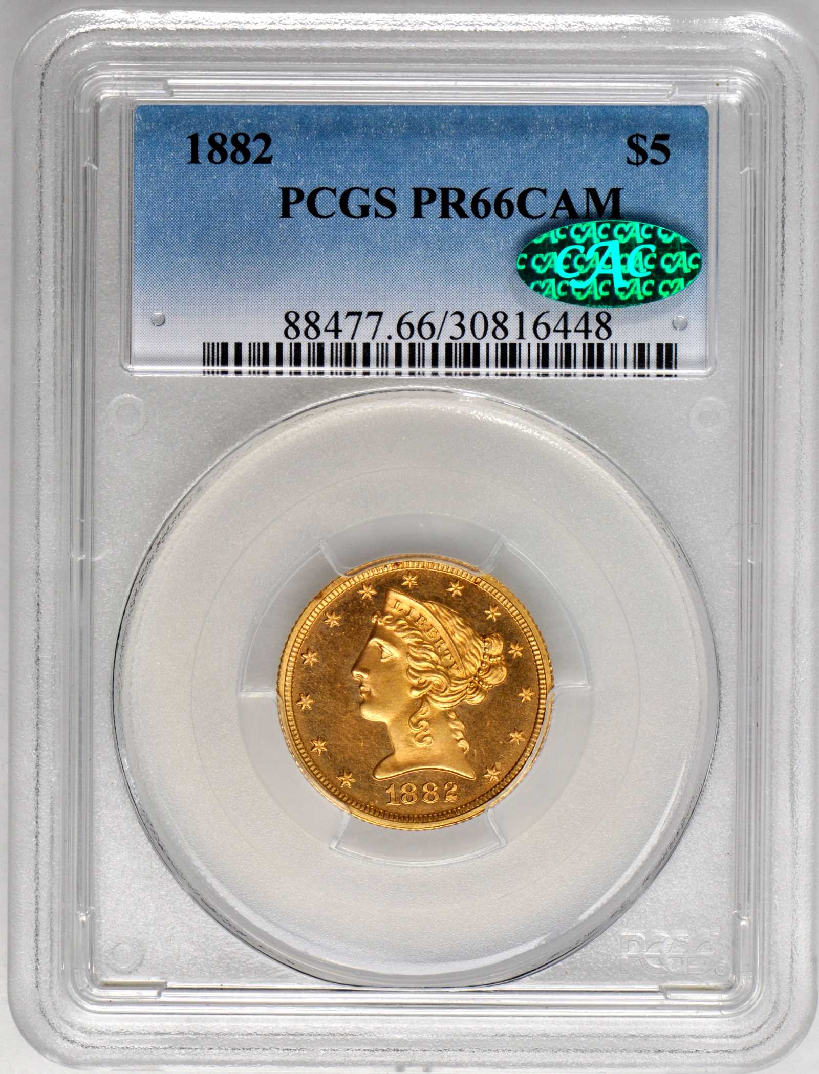 image for: 1882 Liberty Half Eagle. Proof-66 Cameo (PCGS). CAC.