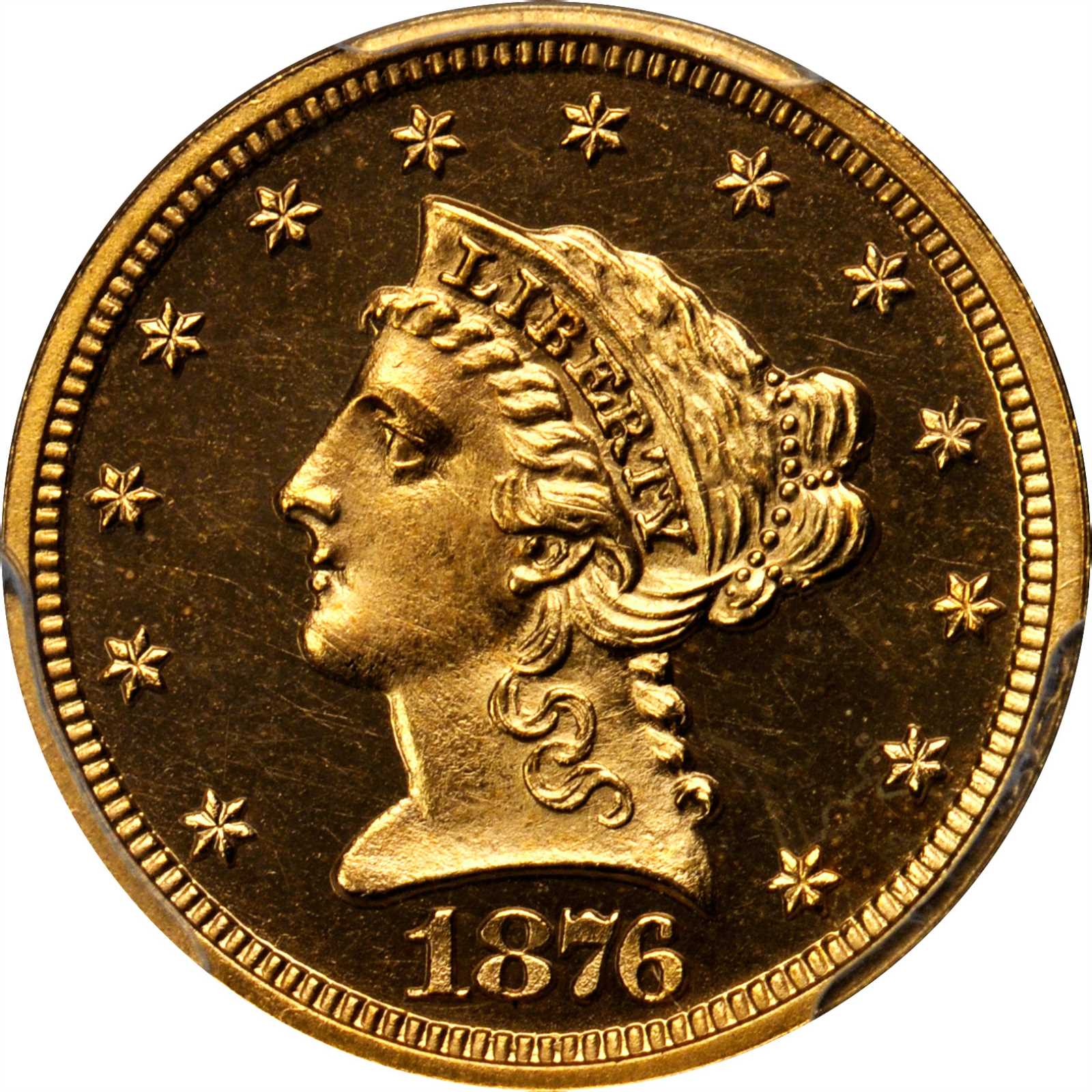 image for: 1876 Liberty Quarter Eagle. Proof-64 Deep Cameo (PCGS). CAC.