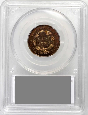 image for: 1831 Classic Head Half Cent. First Restrike. B-2. Rarity-5. Large Berries (Reverse of 1836). Proof-66 RB (PCGS). CAC.