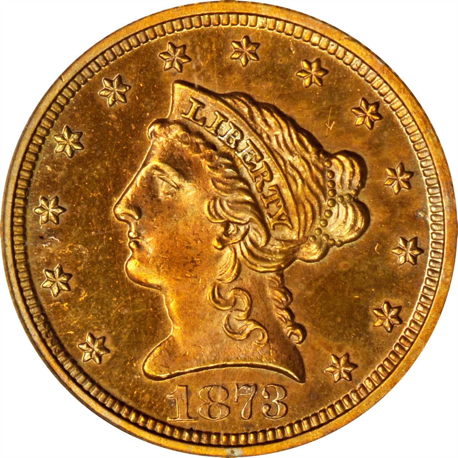 image for: 1873 Liberty Quarter Eagle. Proof-64 (PCGS). OGH.