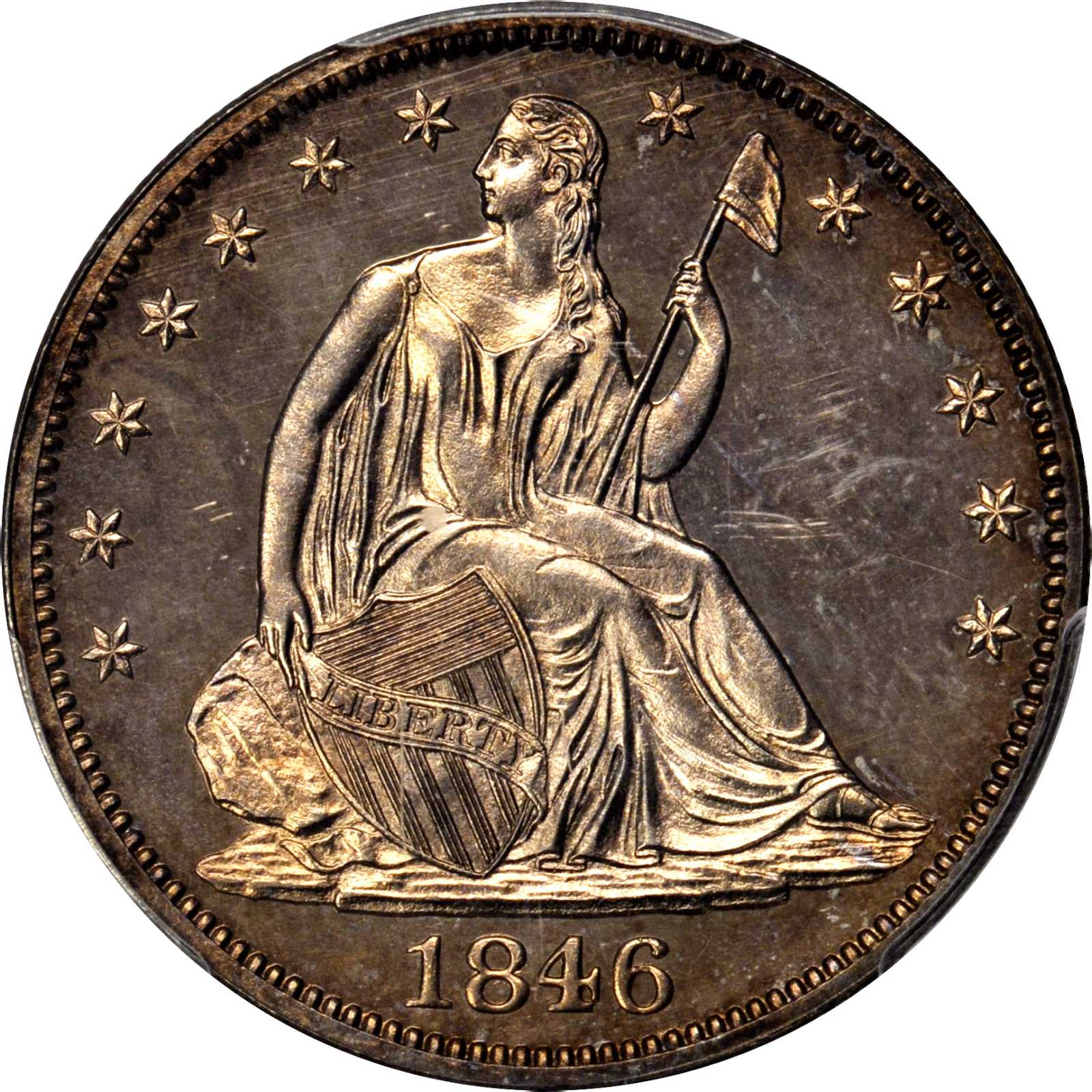 image for: 1846 Liberty Seated Half Dollar. Medium Date. Proof-64 (PCGS). CAC.