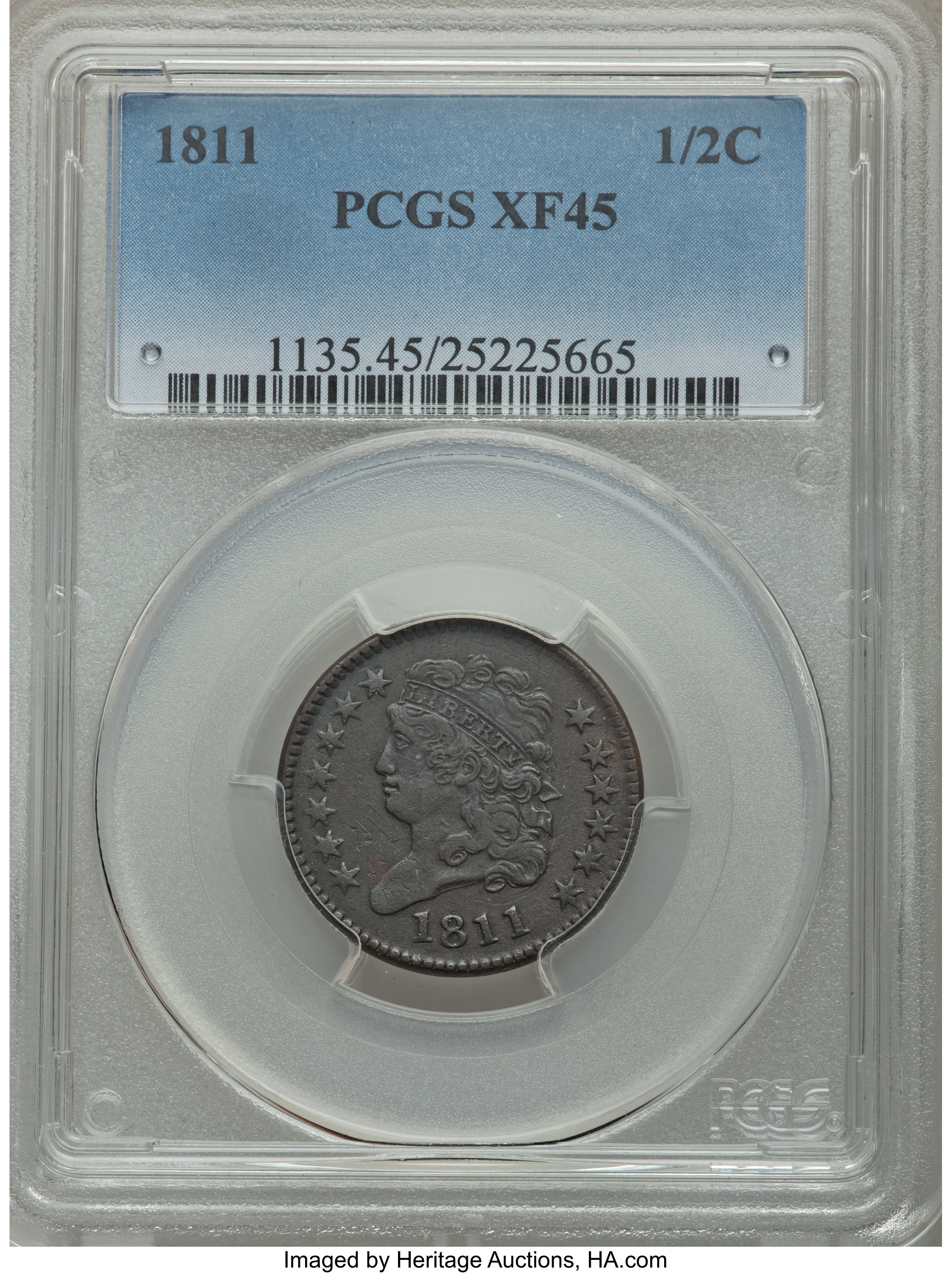 1811 1/2c MS BN XF45 BN thumbnail 4