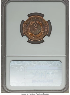 image for: 1868 2C PR67 Red and Brown NGC. CAC....