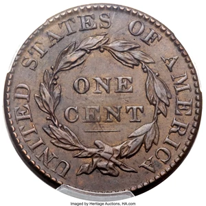 image for: 1823/2 1C N-1, R.2 MS61 Brown PCGS. CAC....