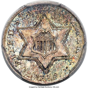 image for: 1855 3CS MS66 PCGS. CAC....