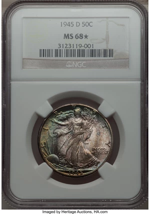 image for: 1945-D 50C MS68 ★ NGC....