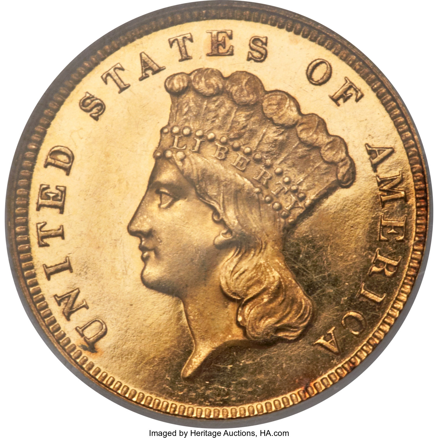 image for: 1876 $3 PR64 Cameo NGC....