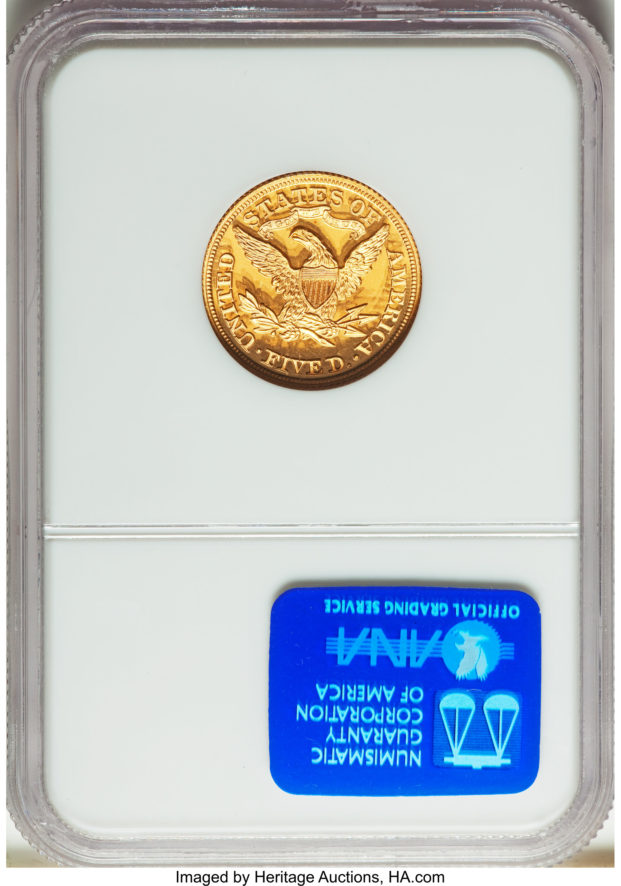 image for: 1866 $5 PR64 Ultra Cameo NGC. CAC....