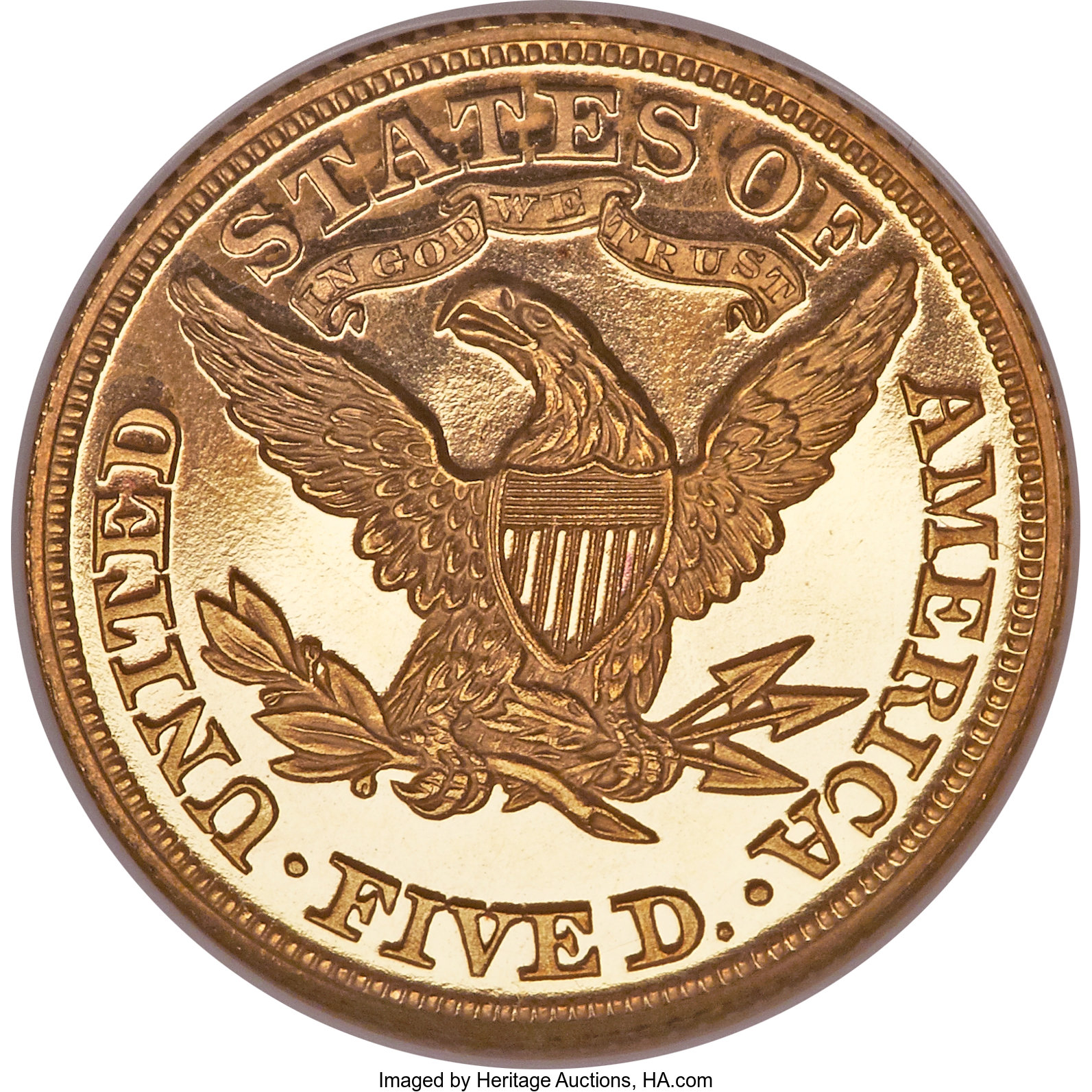 image for: 1866 $5 PR64 Ultra Cameo NGC. CAC....