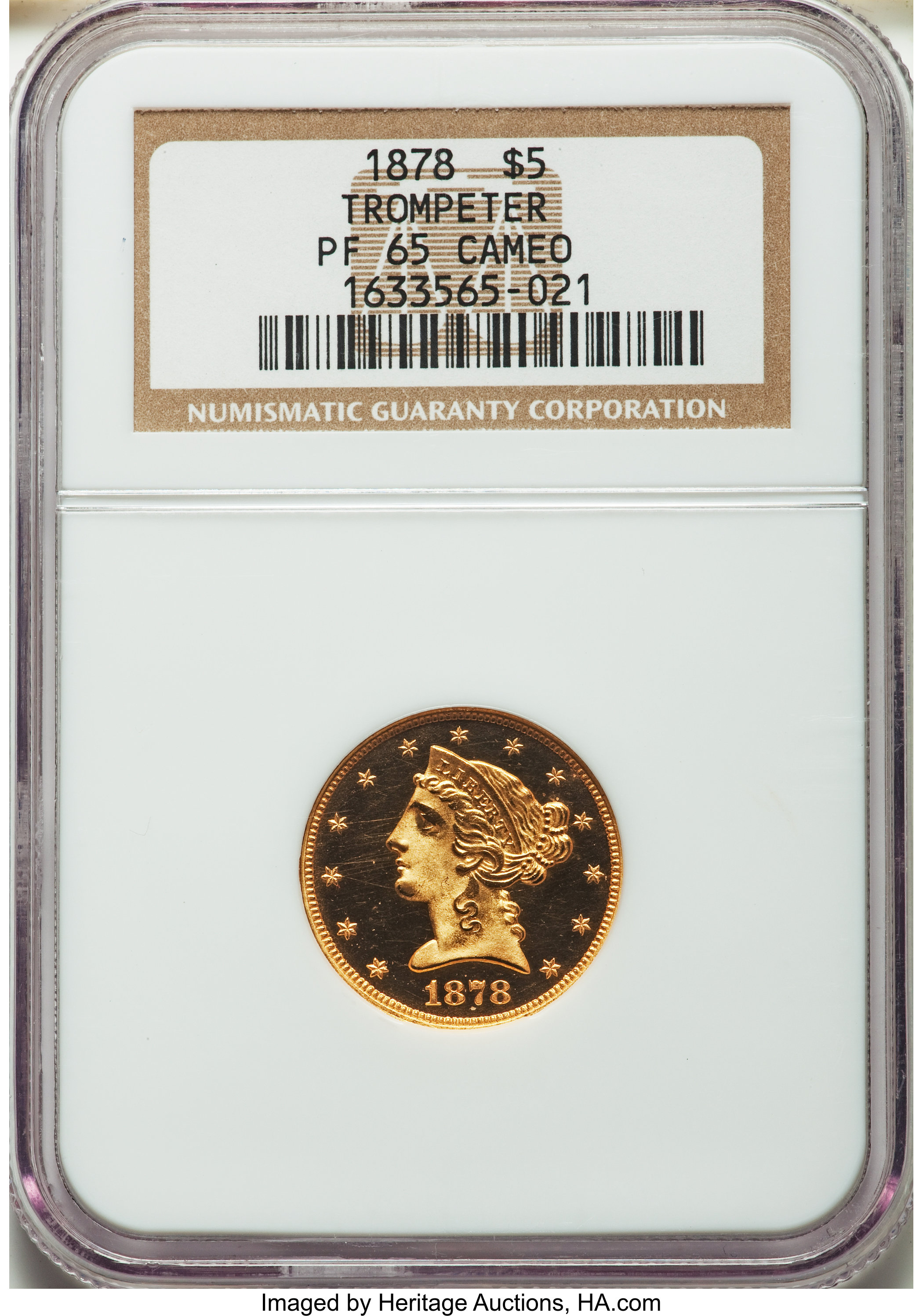 image for: 1878 $5 PR65 Cameo NGC....
