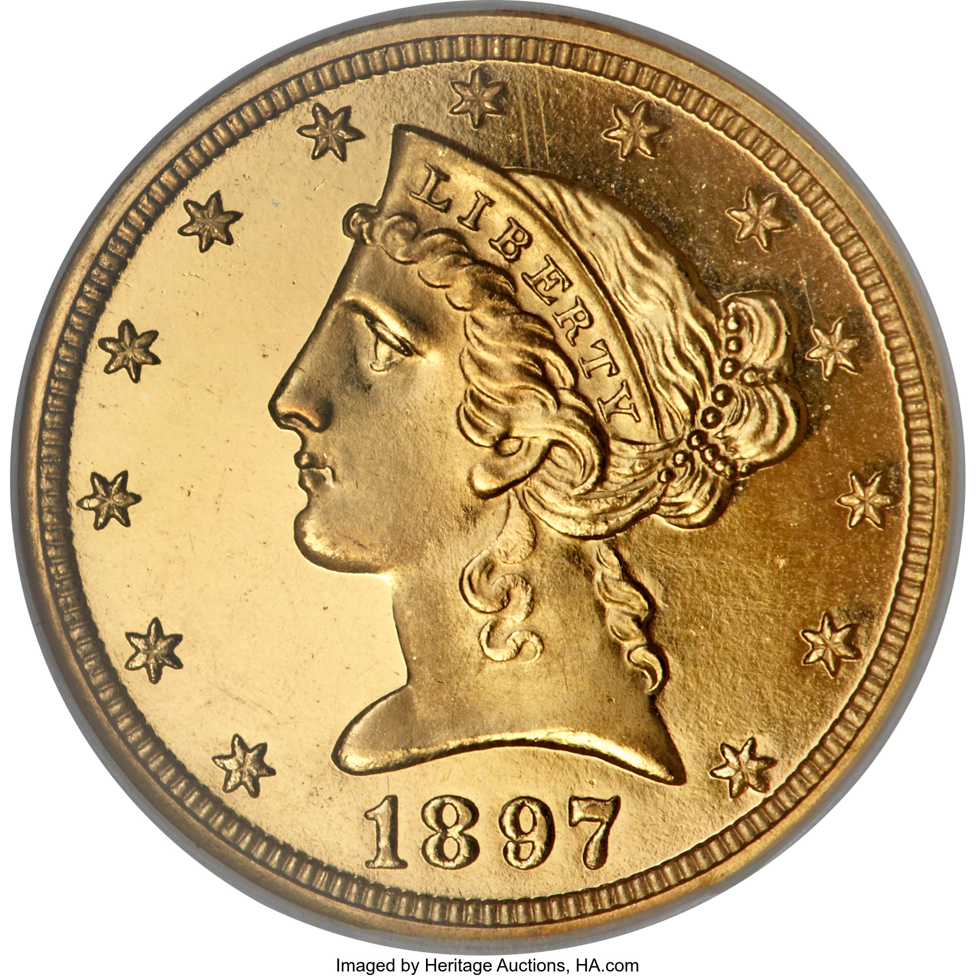 image for: 1897 $5 PR66 Cameo NGC. CAC....