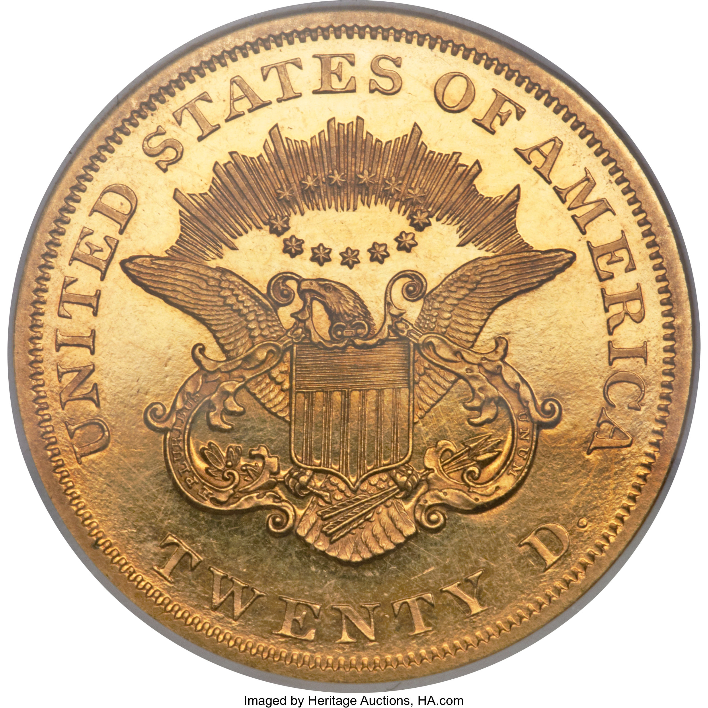 image for: 1861 $20 PR63 Cameo NGC....