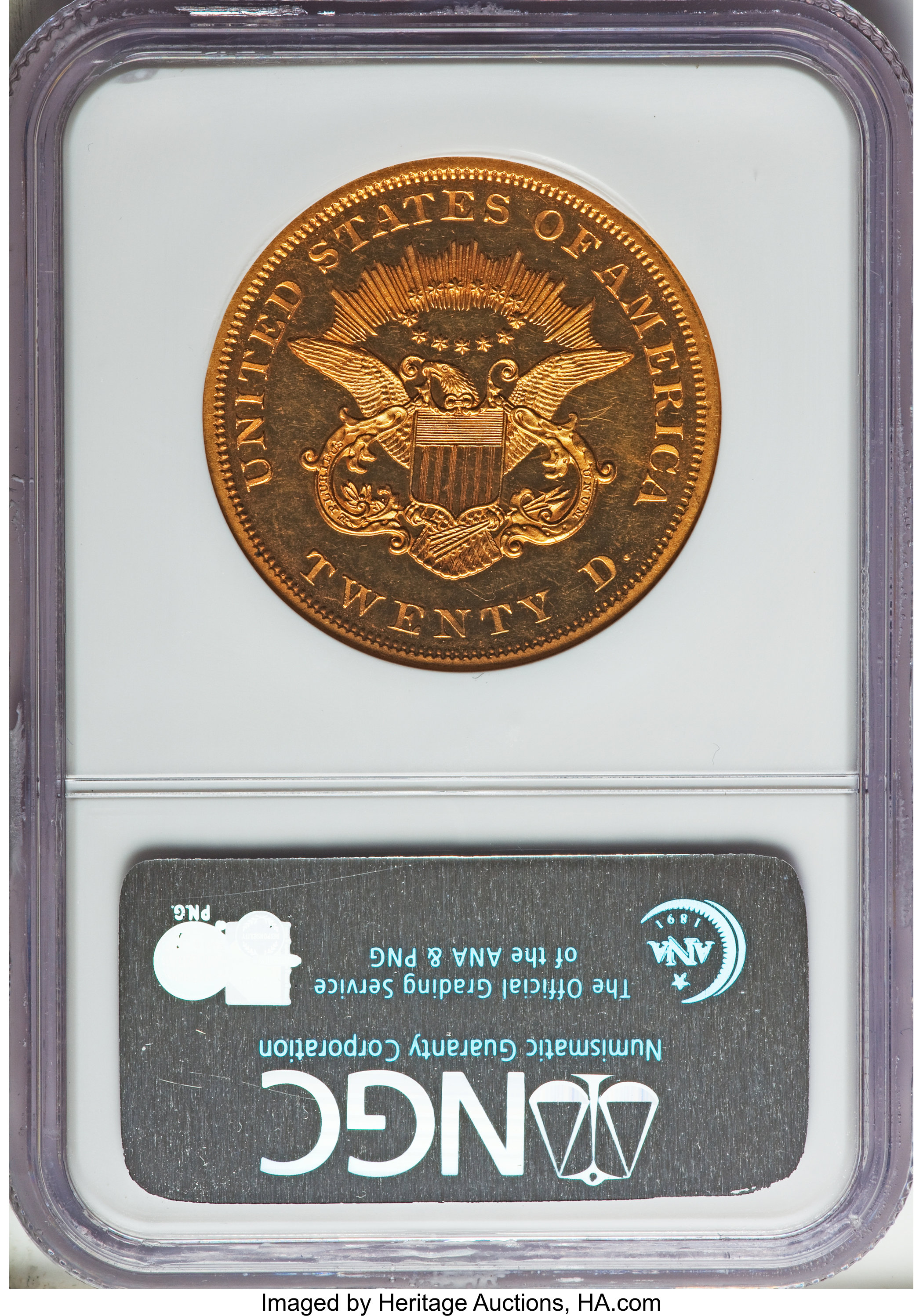 image for: 1861 $20 PR63 Cameo NGC....