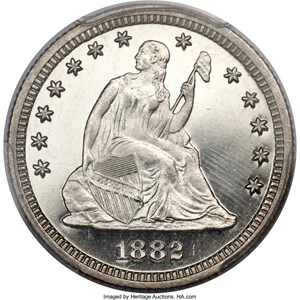 image for: 1882 25C PR66 Deep Cameo PCGS. CAC....