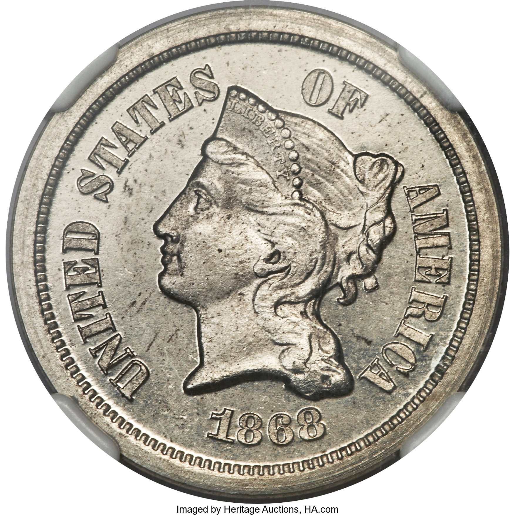 image for: 1868 5C Five Cents, Judd-630, Pollock-700, High R.7, PR65 NGC....