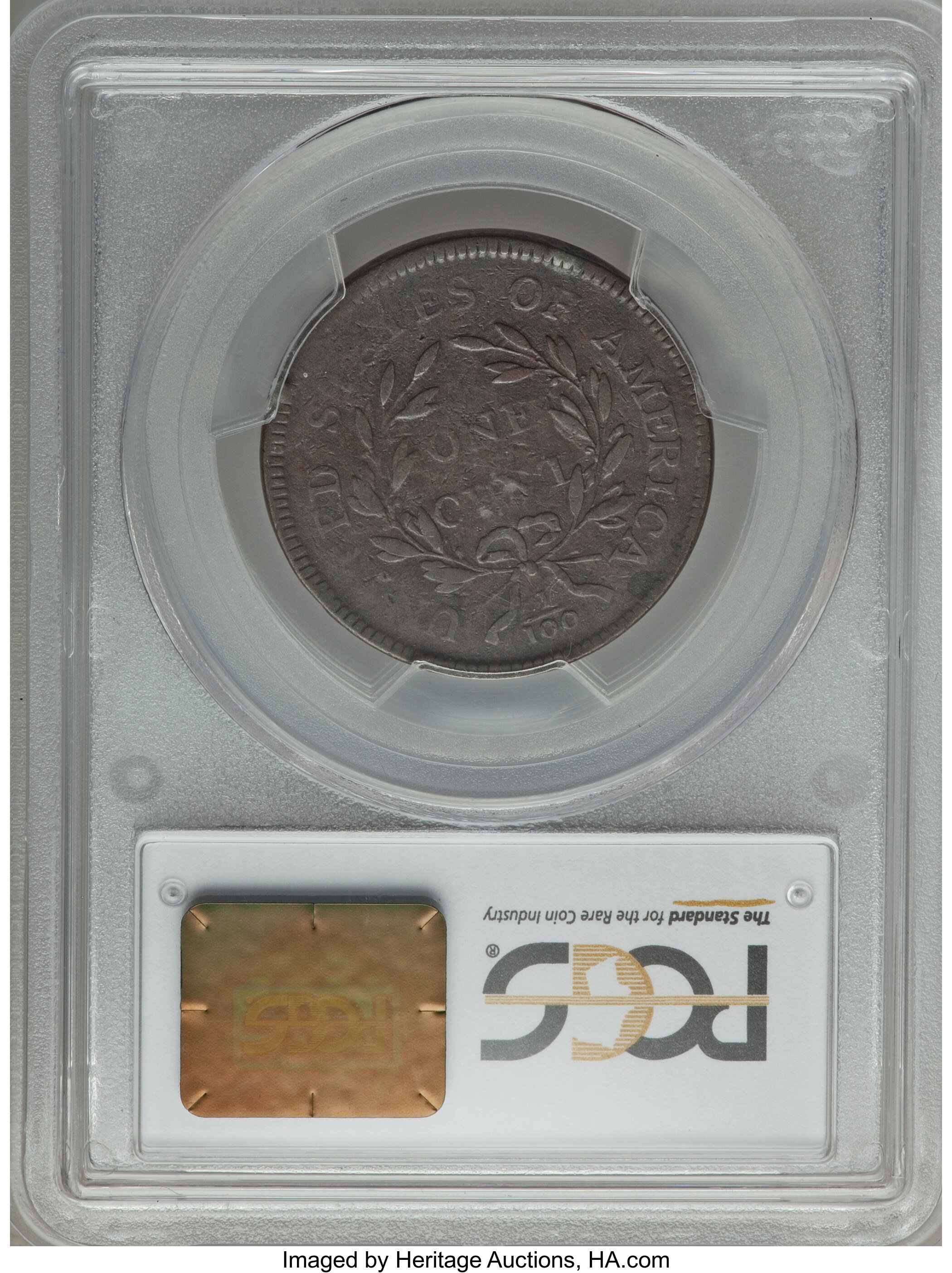 image for: 1797 1C Reverse of 1795, Plain Edge, S-120a, B-2a, R.3, VG10 PCGS. PCGS Population (1/3). NGC Census: (1/4).  ...