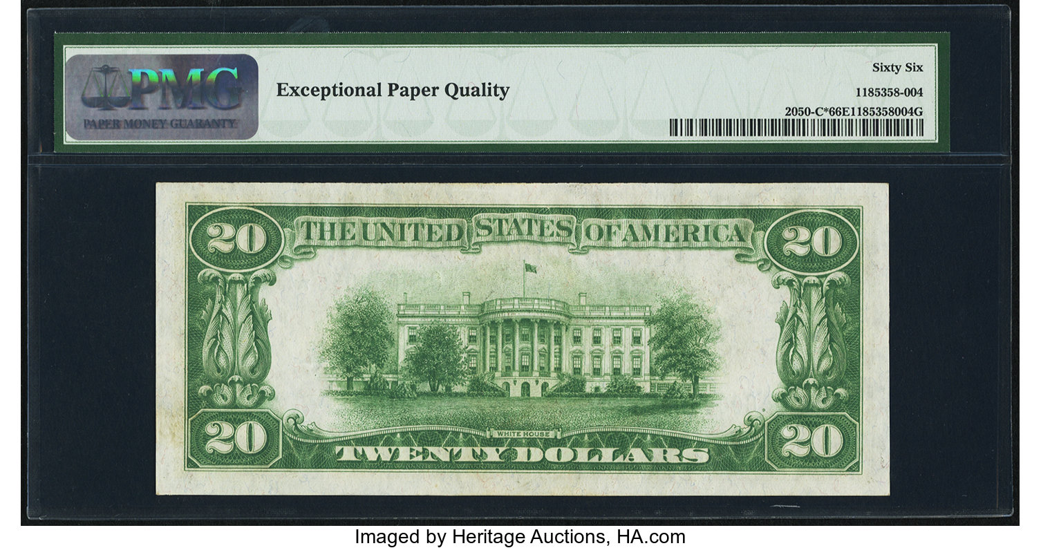 image for: Fr. 2050-C* $20 1928 Federal Reserve Note. PMG Gem Uncirculated 66 EPQ....