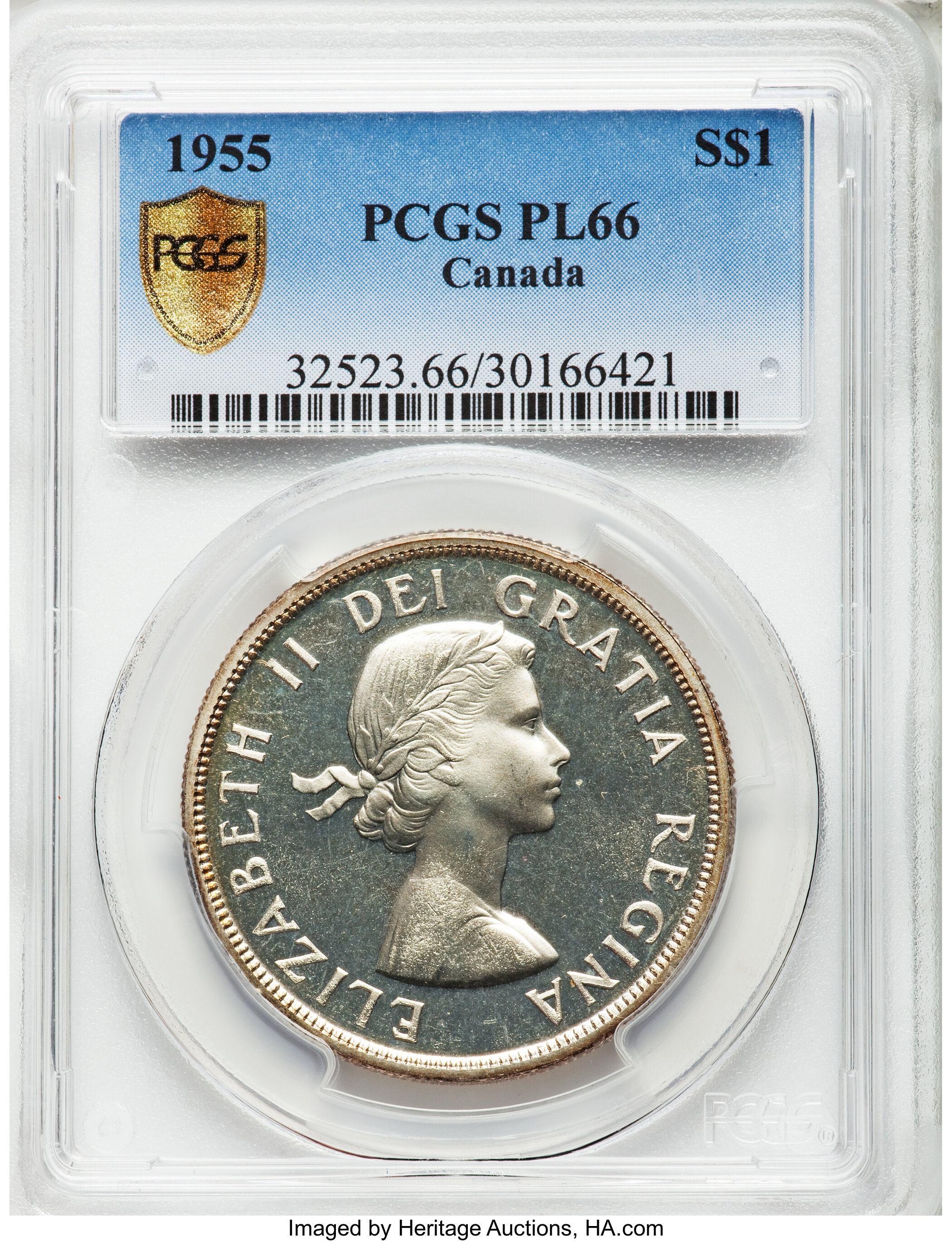 image for: Elizabeth II Prooflike Dollar 1955 PL66 PCGS