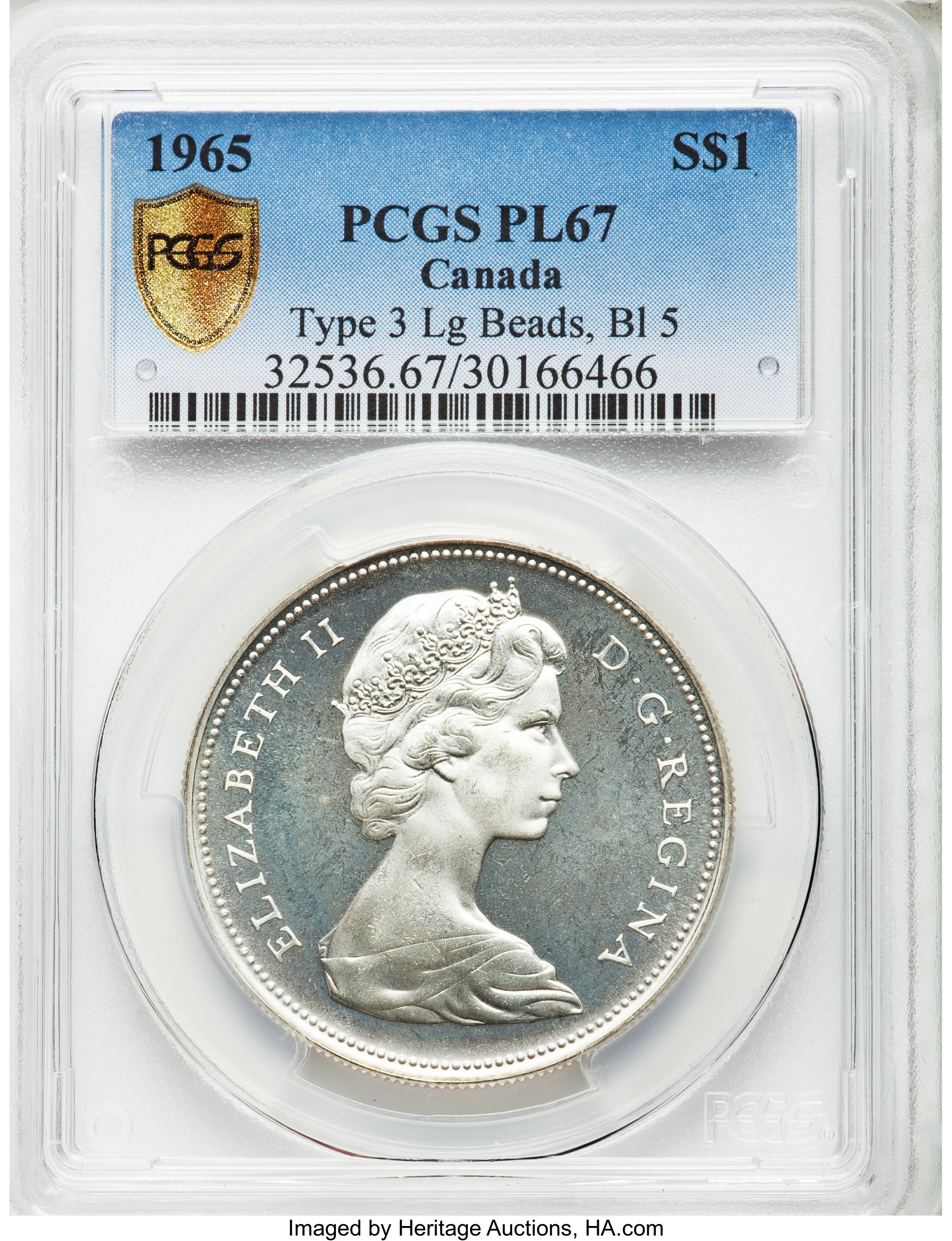 image for: Elizabeth II Prooflike Dollar 1965 PL67 PCGS