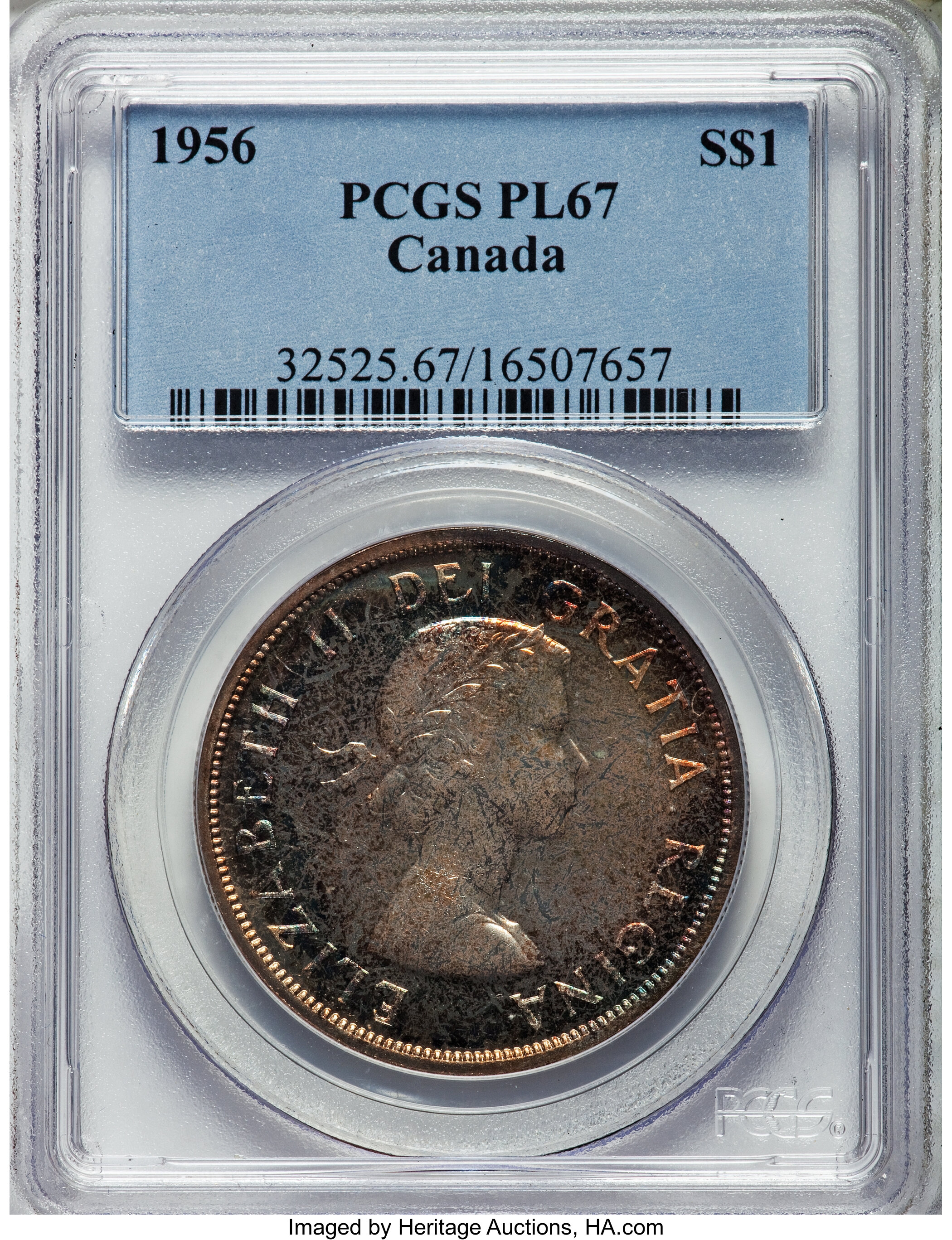 image for: Elizabeth II Prooflike Dollar 1956 PL67 PCGS