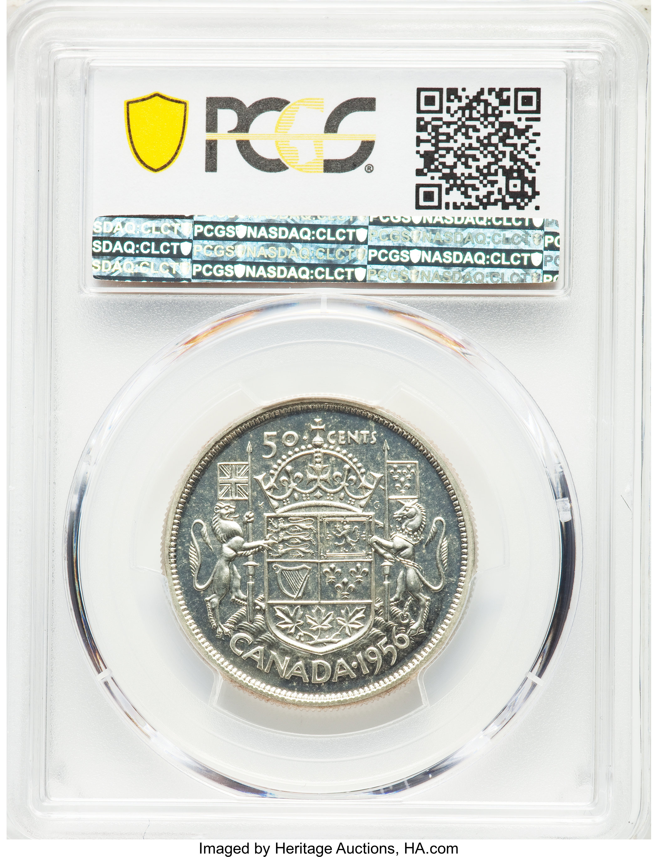 image for: Elizabeth II Prooflike 50 Cents 1956 PL65 PCGS