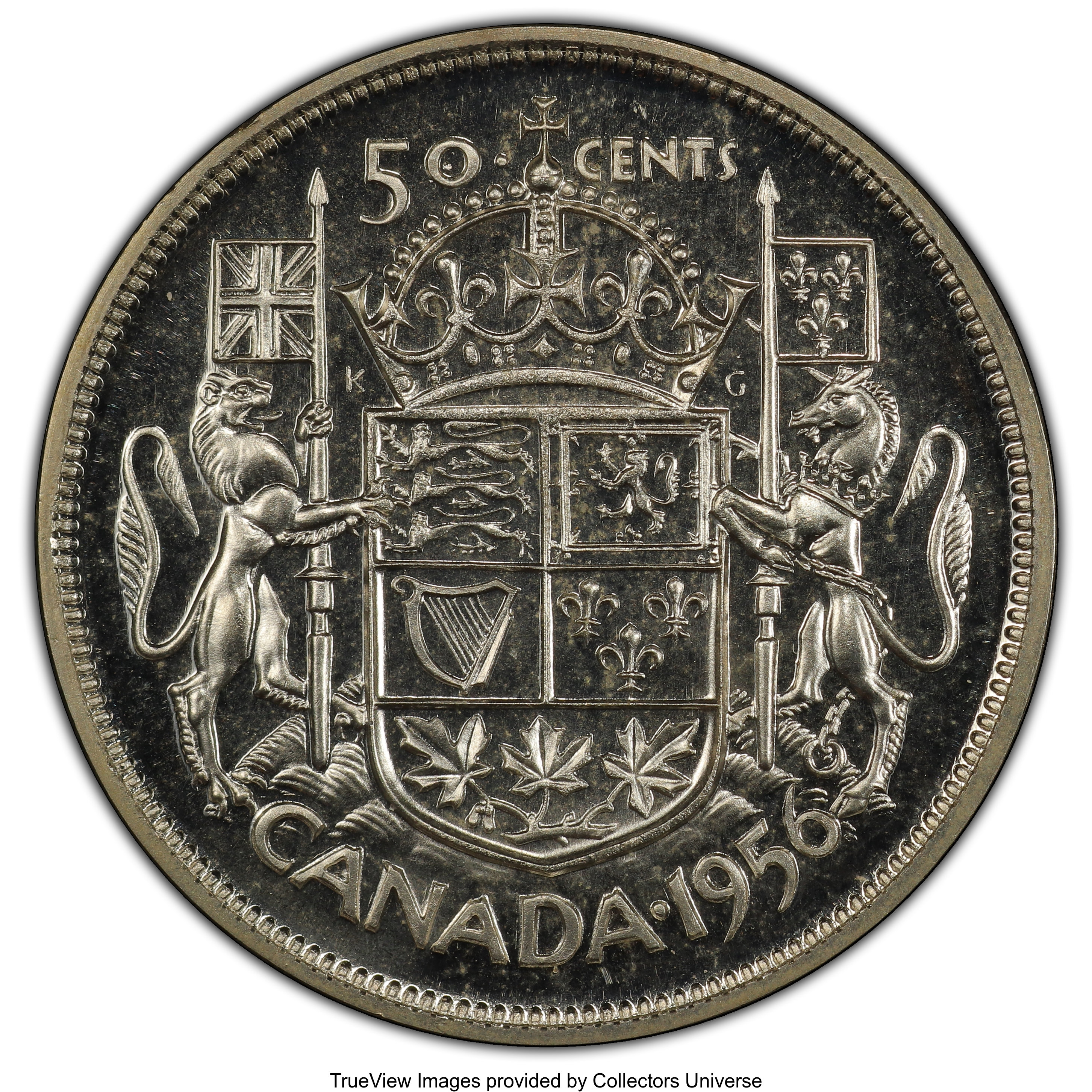 image for: Elizabeth II Prooflike 50 Cents 1956 PL65 PCGS