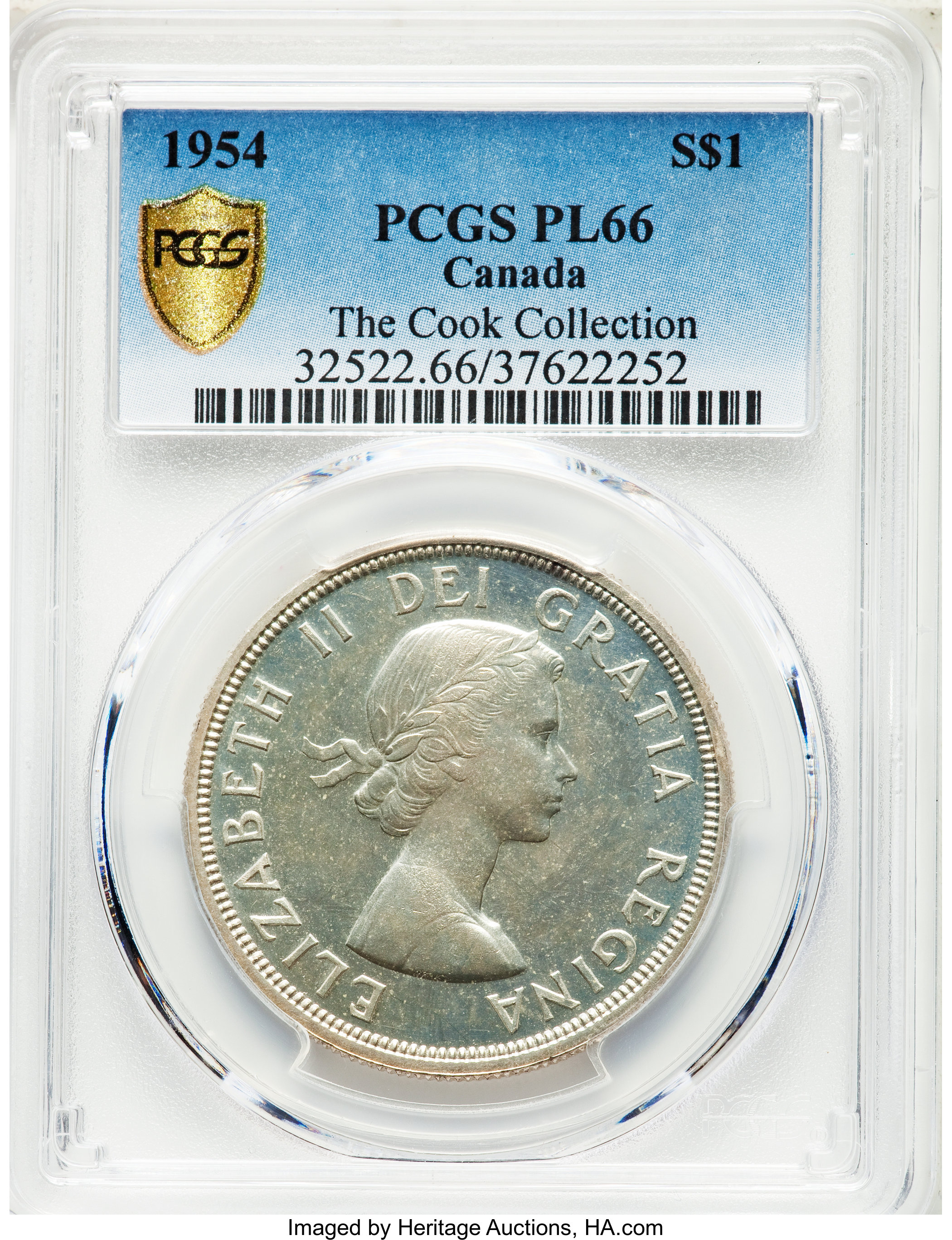 image for: Elizabeth II Prooflike Dollar 1954 PL66 PCGS