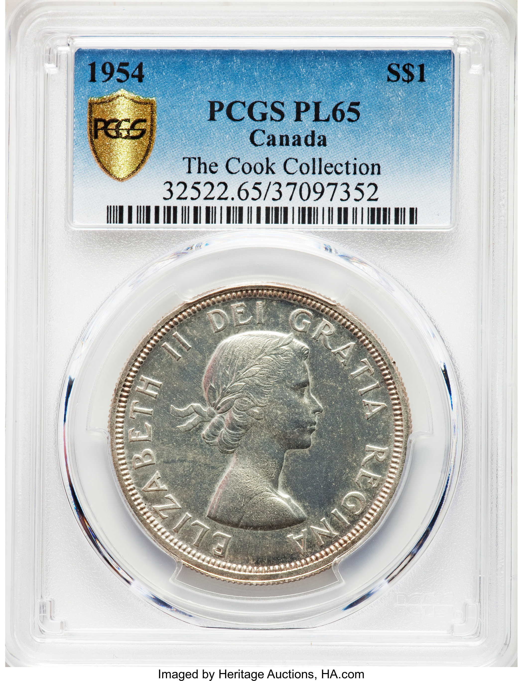 image for: Elizabeth II Prooflike Dollar 1954 PL65 PCGS