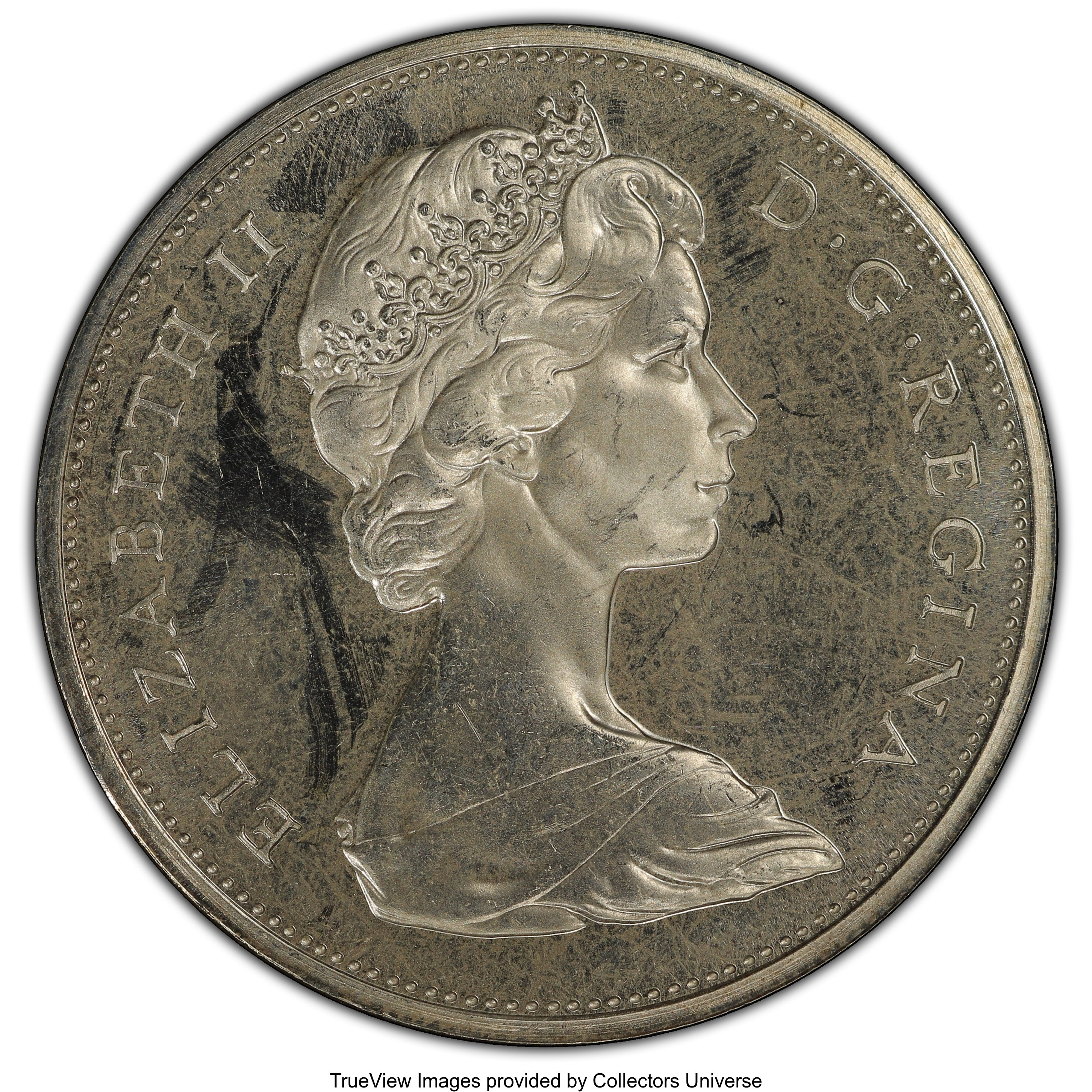 image for: Elizabeth II Prooflike "Type 3 Large Beads - Blunt 5" Dollar 1965 PL65 PCGS