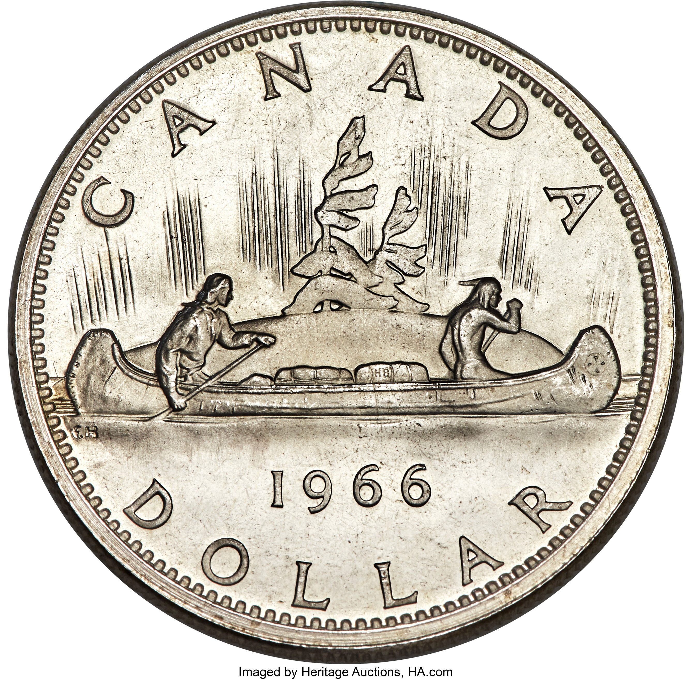 image for: Elizabeth II Prooflike "Small Beads" Dollar 1966 PL62 PCGS