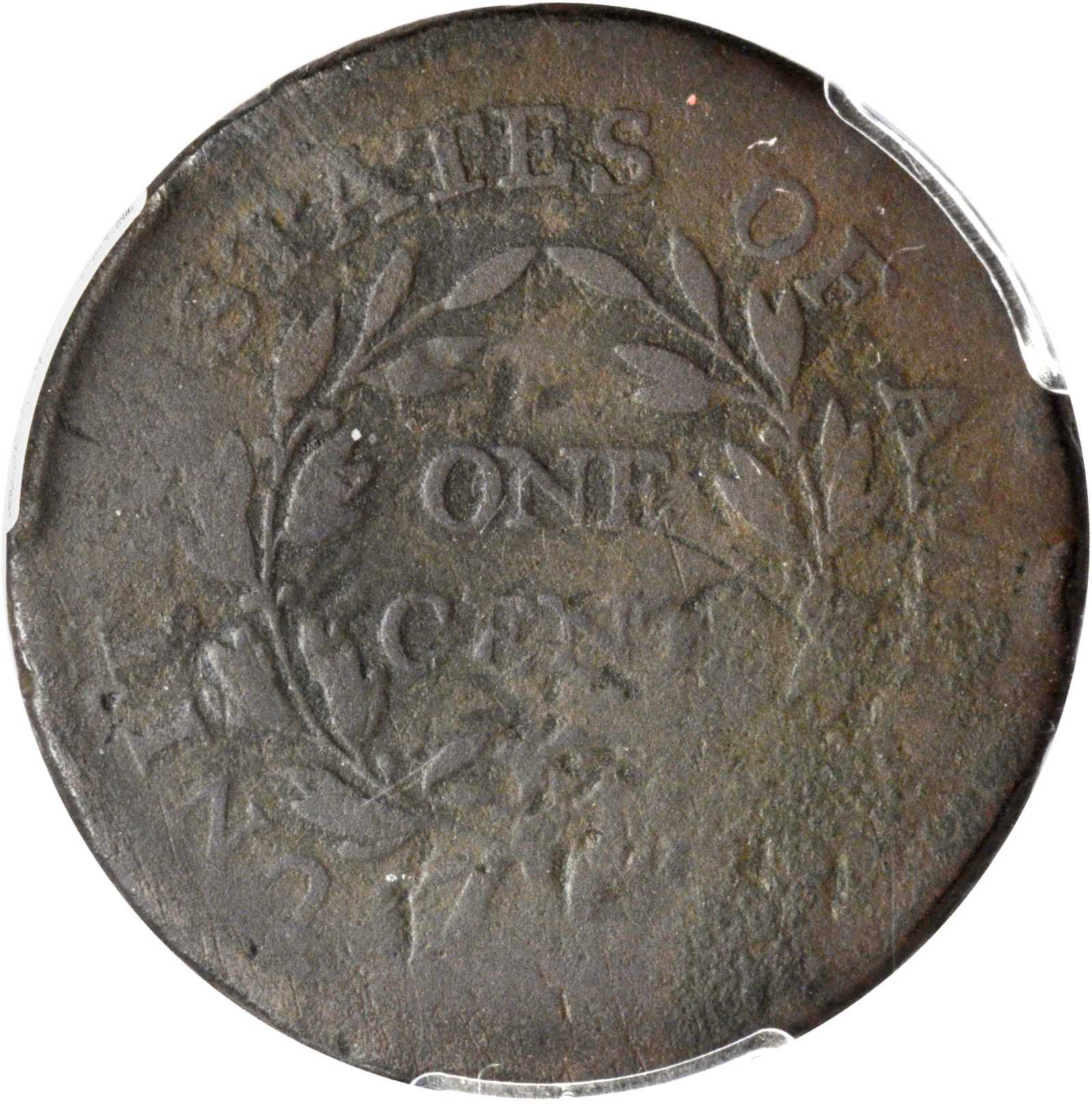 image for: 1798 Draped Bust Cent. S-156. Rarity-6-. Reverse of 1795. AG Details--Environmental Damage (PCGS).
