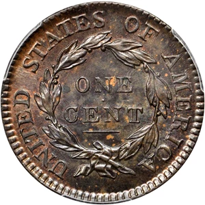 image for: 1817 Matron Head Cent. N-8. Rarity-2. 13 Stars. Noyes Die State A/B. MS-64 BN (PCGS). CAC.