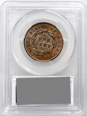 image for: 1827 Matron Head Cent. N-11. Rarity-1. Noyes Die State A/A. MS-63 BN (PCGS). CAC.