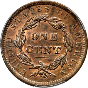 image for: 1837 Modified Matron Head Cent. N-12. Rarity-3. Head of 1838. Noyes Die State A/A. MS-64 BN (PCGS). CAC.