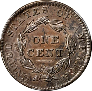 image for: 1830 Matron Head Cent. N-6. Rarity-4. Medium Letters. Noyes Die State B/B. AU-50 (PCGS).