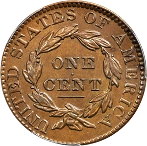 image for: 1830 Matron Head Cent. N-8. Rarity-1. Large Letters. Noyes Die State A/A. Unc Details--Environmental Damage (PCGS).