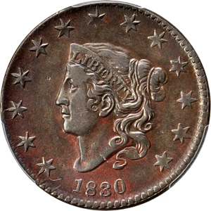 image for: 1830 Matron Head Cent. N-9. Rarity-6. Large Letters. Noyes Die State C/A. EF-40 (PCGS).